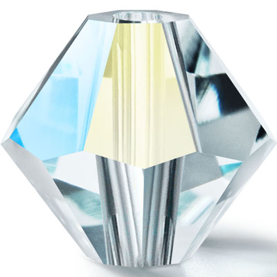 PCBIC03 PL AB 1 SILAQ - Preciosa crystal bicones - Silver Aquamarine AB